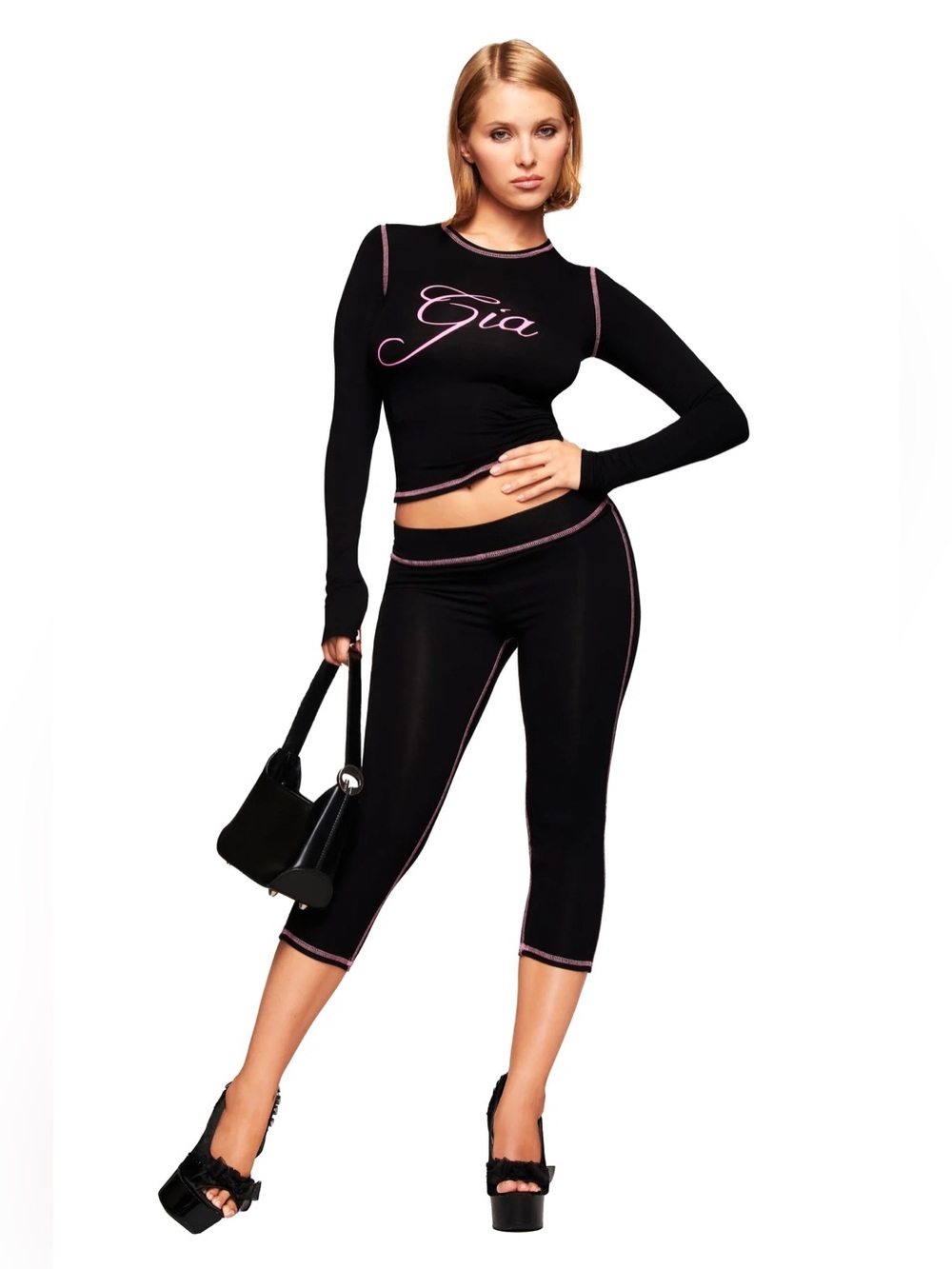 I.AM.GIA Blare Long Sleeve Top (XS) & Capri Pant  (XXS) Set NWT